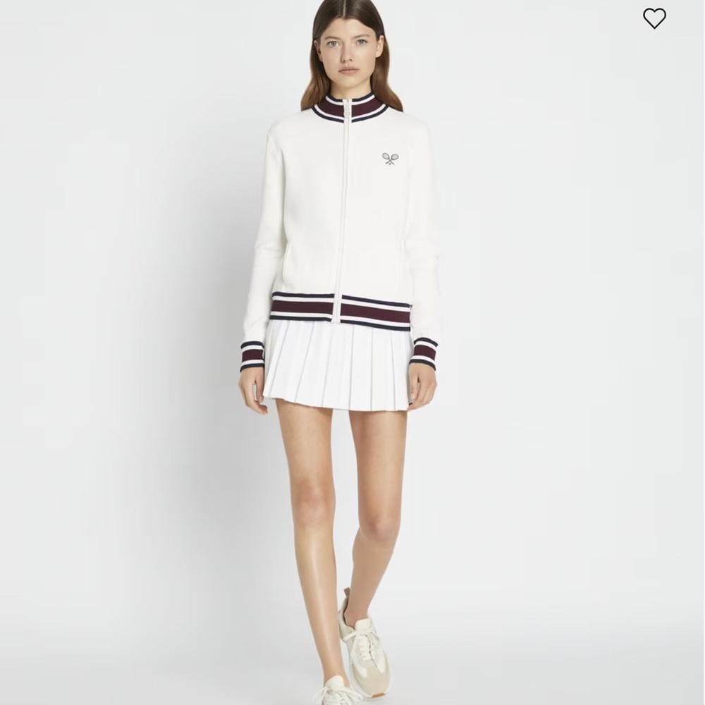 Tory Burch Sport Tech Knit Varsity Zip Jacket